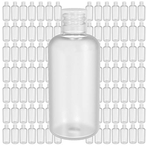 2 oz Plastic Bottles - Bulk Empty Hand Sanitizer Bottles Travel Size – Small Clear Travel Size Container Bulk – Small Travel Squeeze Bottle with Flip Top for Liquid, Gel, Lotion (100 Count)