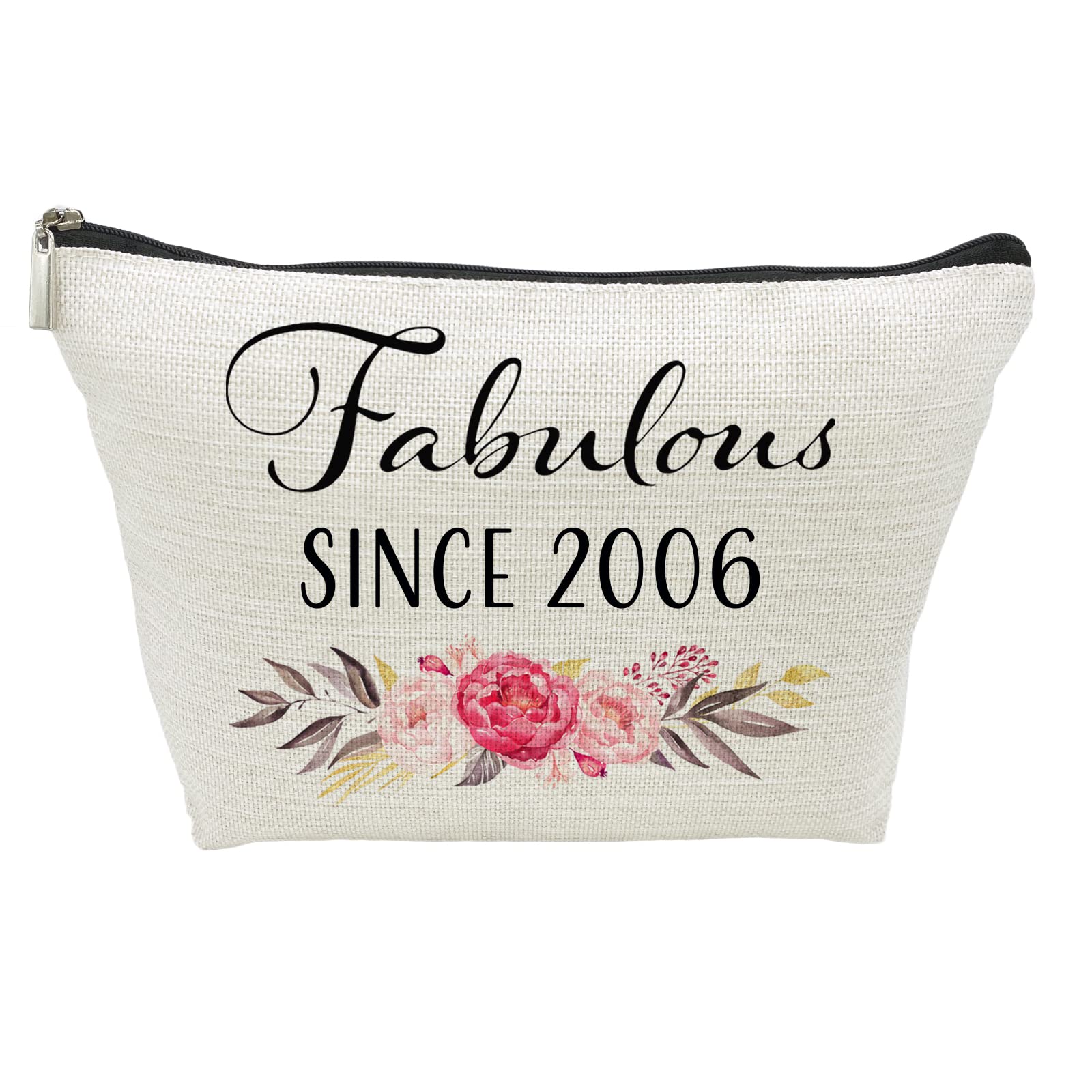 18th Birthday Gifts for Girls, Sweet 18 Year Old Gift Makeup Bag, 18 Birthday Gift Makeup Bags for Her, Sister, Friend, Daughter, Teen Girl Gifts Makeup travel Bag, Cosmetic Bag, Fabulous Since 2006